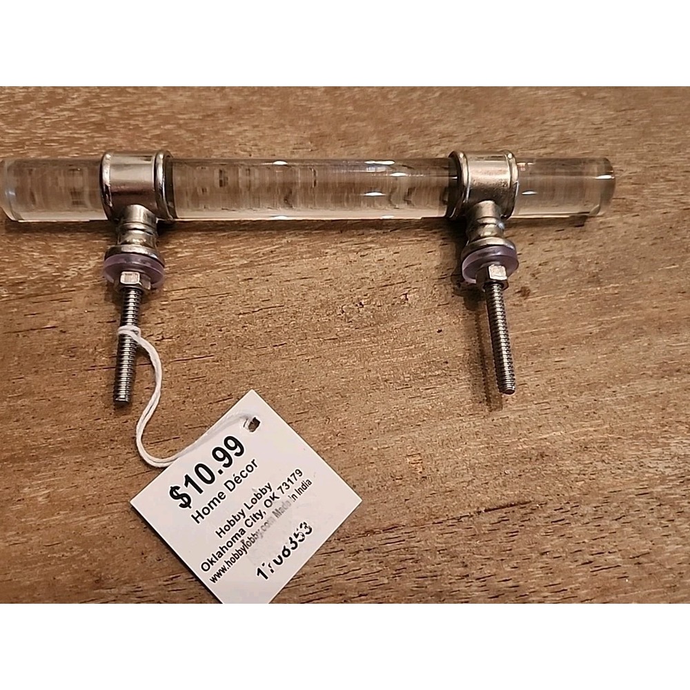 6-Crystal/Glass Polished Chrome Modern Cabinet Handle Pull Hobby Lobby 1708353